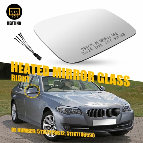 Passenger Right Side Mirror Glass Heated For BMW F10 528i 550i 535i xDrive 10-16
