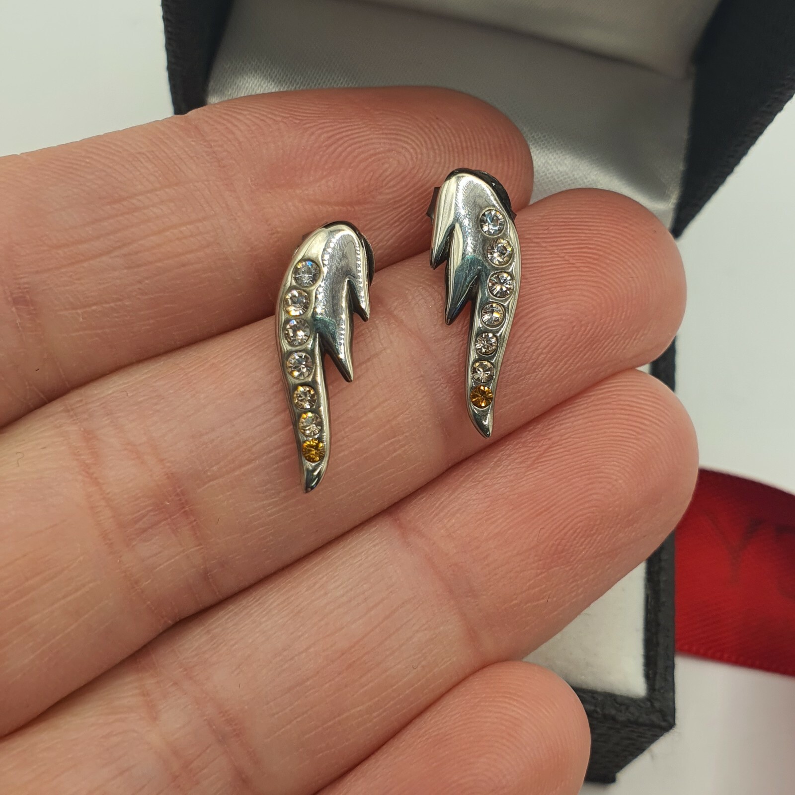 Photo 3 of Lucy Quartermaine Sterling Silver Earrings, element air Studs With stones
