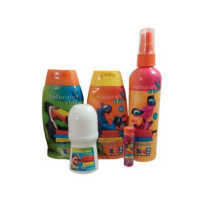 Avon Naturals Kids Magnificent Mango Set Body Wash Detangler Shampoo Lip Balm