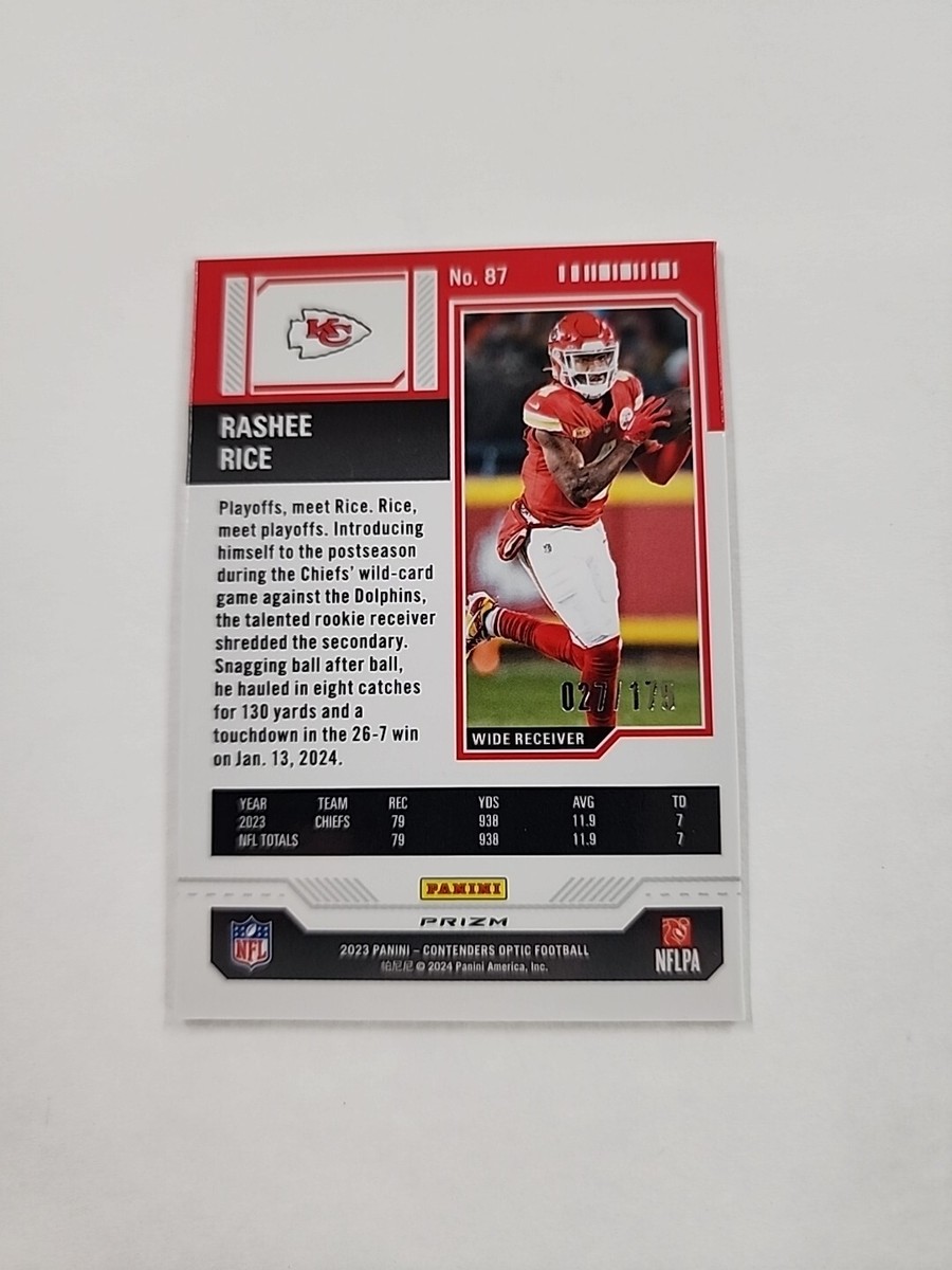 2023 Panini Contenders Optic Red Rashee Rice RC ROOKIE TICKET 27