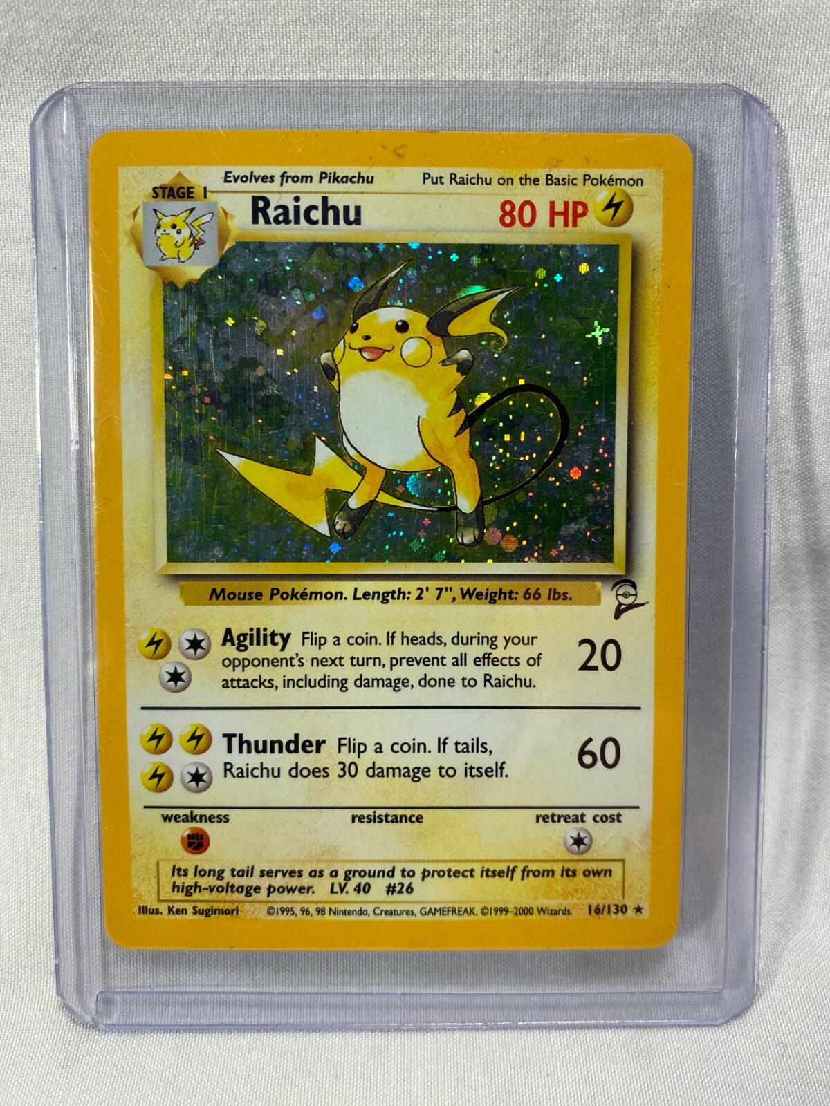 Raichu 16/130 Base Set 2 Holo Pokemon Card NM