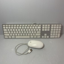 Genuine Apple USB Wired Keyboard A1243 10 Key for Mac w/ A1152 Mouse  Tested