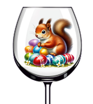 12x Farbe Ostern Chipmunk Ei Vinyl Aufkleber Abziehbild Becher Weinglas Flasche Becher