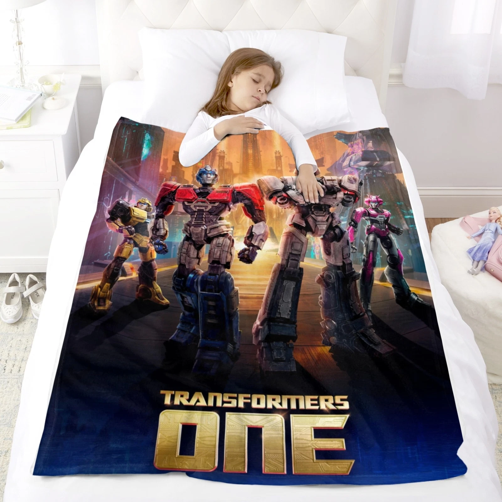 Transformers One 2024 Flannel Blanket Bed Sofa Throw Birthday Gift for Boys