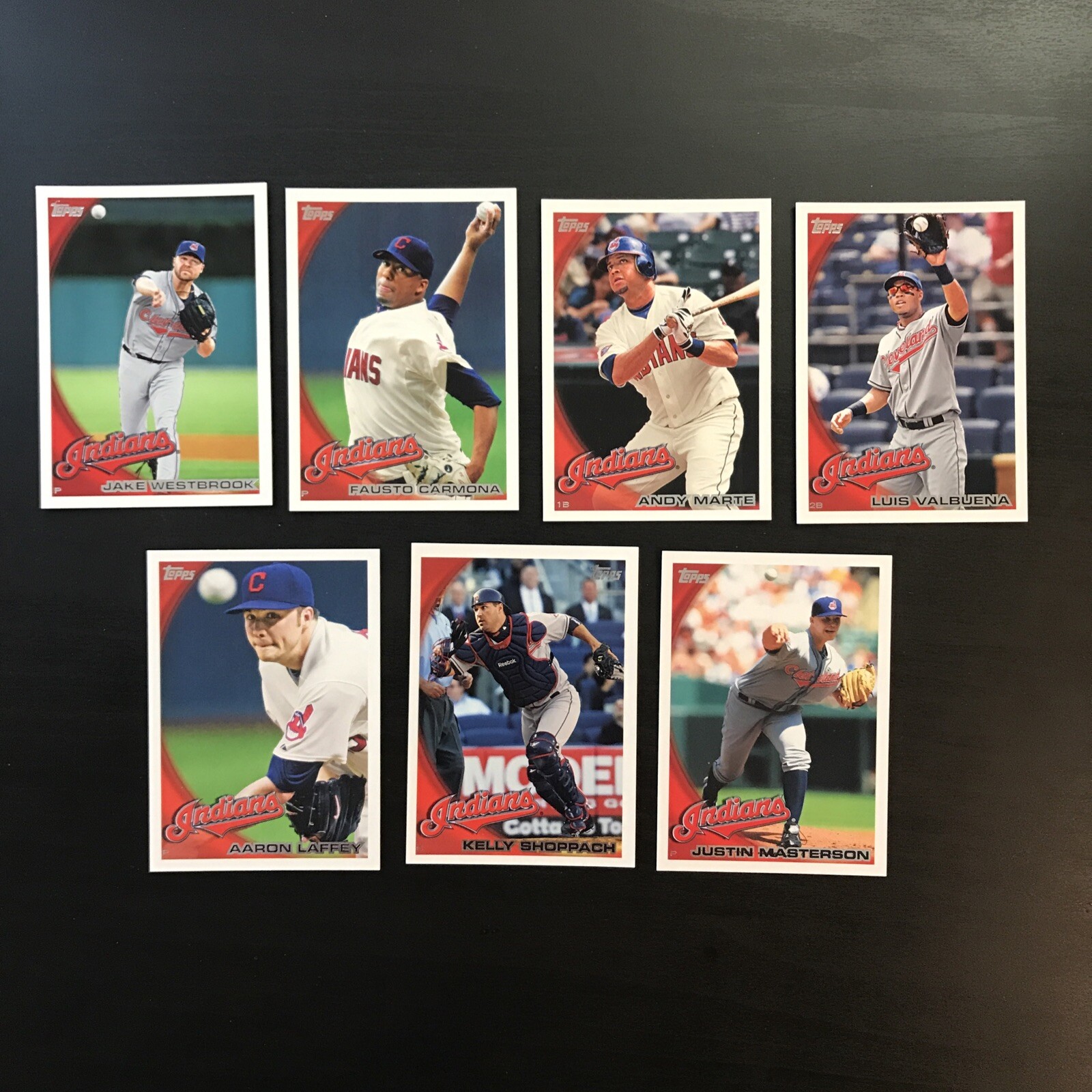 7 CARD LOT - 2010 TOPPS CLEVELAND INDIANS NM