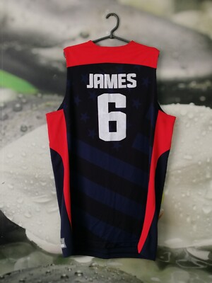 USA NATIONAL TEAM BASKETBALL SHIRT JERSEY CAMISETA NIKE #6 JAMES