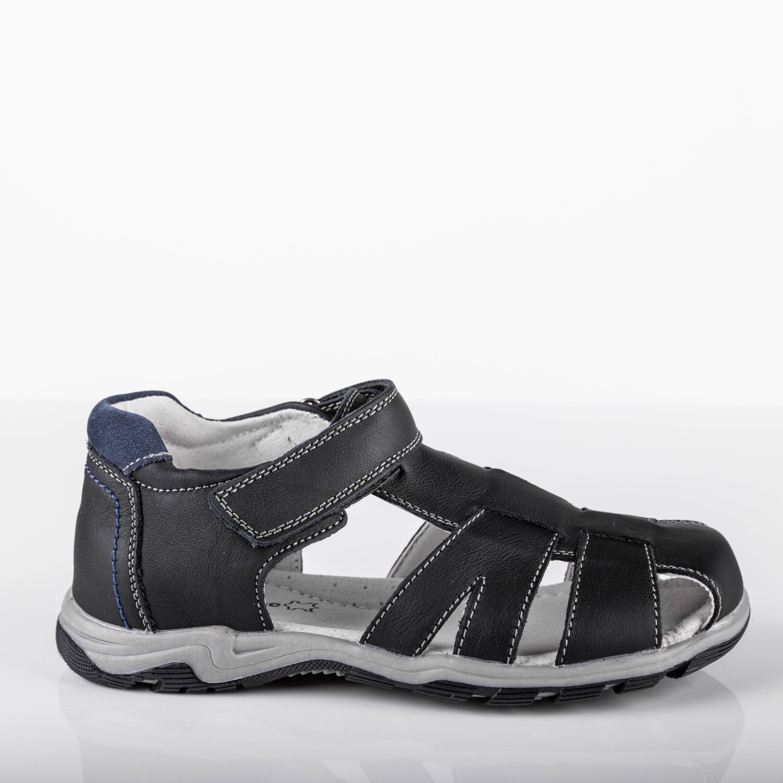 Boys Black Leather Sandals Big Kid Size 3 US