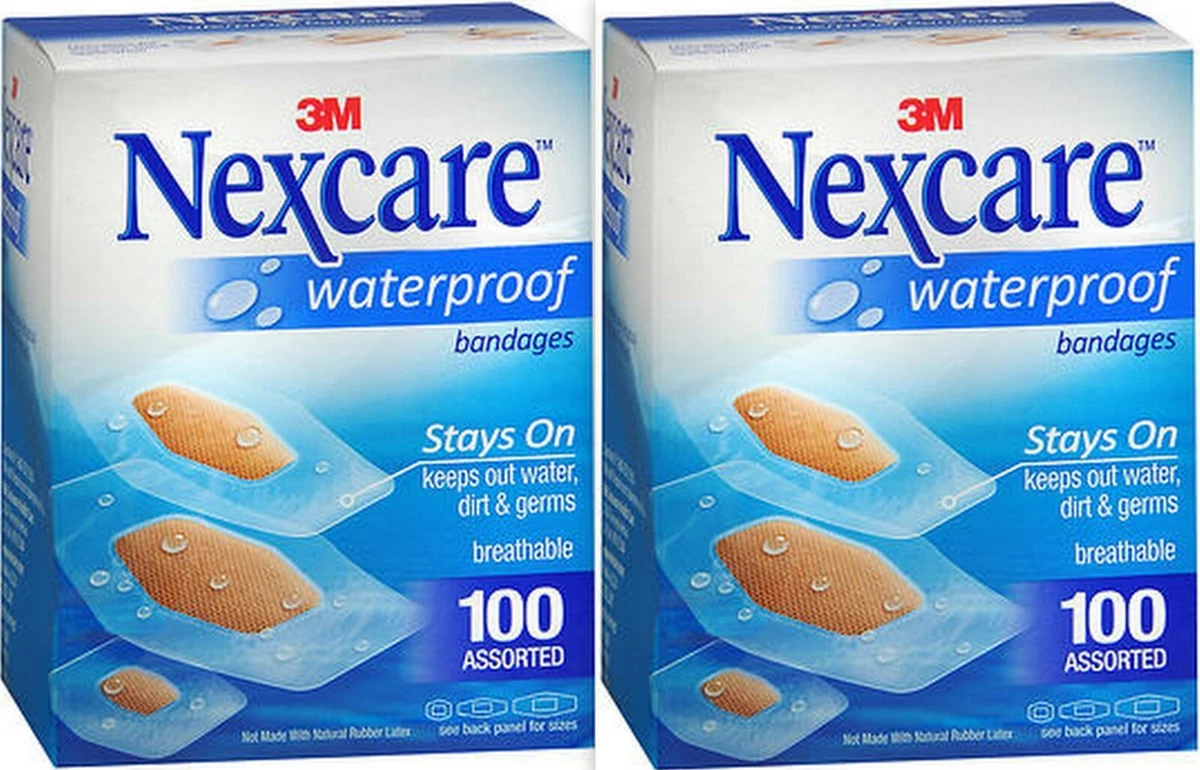 Nexcare Bandages CLEAR WATERPROOF Assorted Sizes 100ct 2 pack BIG BOX