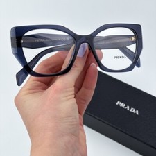 Prada Women AUTHENTIC Eyeglasses Blue Crystal Cat Eye PR18WV 08Q1O1 BRAND NEW