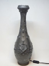 Antique French Pewter Grand Vase Lampe Signé Villien Etain Francais Art Nouveau