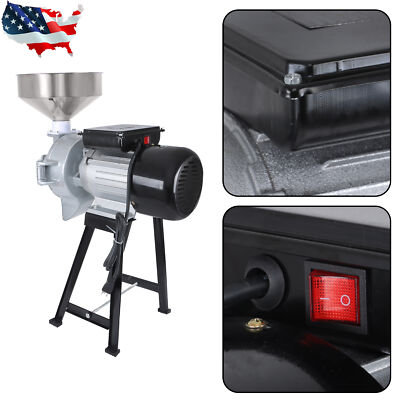 Corn Wheat Flour Cereal Wet & Dry 1500W 110V Grinder Grain Mill Electric