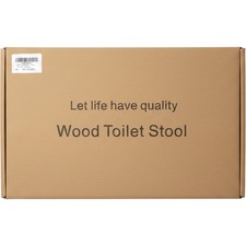 JACNITAD Wood Toilet Stool Ergonomic Bathroom Step Stool NEW
