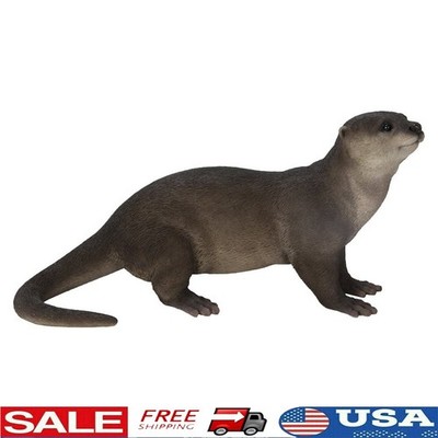 Brown Otter Statue Weatherproof Polyresin Animal Decor Indoor Outdoor Garden New