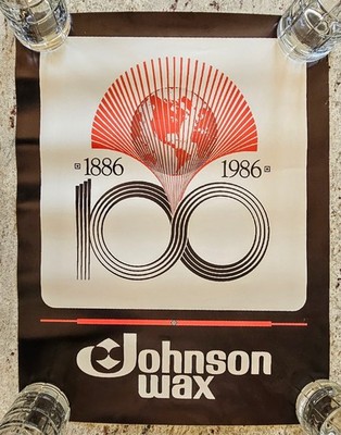 SC JOHNSON & Son Inc Johnson Wax J-Wax 100 Year Centennial 1886-1986 JWax Poster