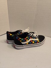 VANS Off The Wall Old Skool Rainbow Checkered Shoes Missy Youth Size 4 Excellent
