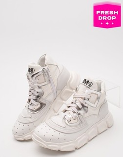 RRP€262 MM6 MAISON MARGIELA Kids Sneakers US2 EU33 UK1 Contrast Leather