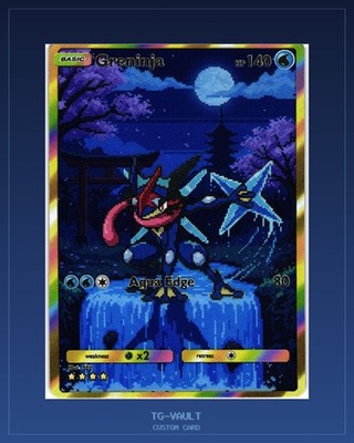 GRENINJA-AQUA-EDGE Pixel Art Custom Card Fan Art keine Originalkarte