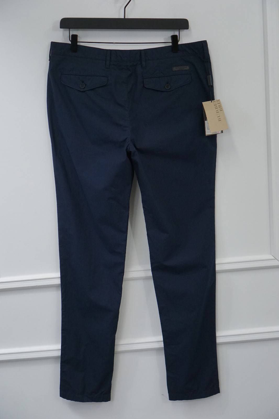 Men Burberry Brit Chino Pants Trousers Navy Blue Cotton  W34 L32 image 2