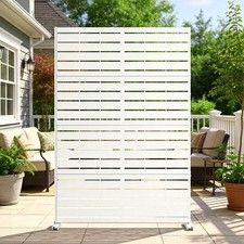 NAIZEA Metal Privacy Screen FencePanel Freestanding Outdoor Patio Garden Divider