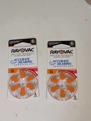Rayovac Pro Line Advanced Hearing Aid Batteries Size 13, Two 6 Pack (12) Total.