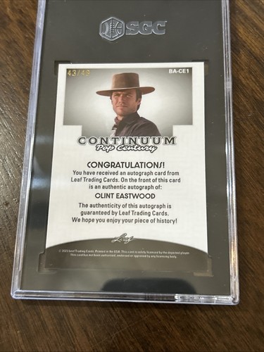 2024 Leaf Pop Century Continuum auto Red Clint Eastwood 43/49 SGC 10/10 - Picture 5 of 5