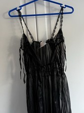 Vintage Proper Pride Black Lace Night Dress & Briefs Set - New Old Stock