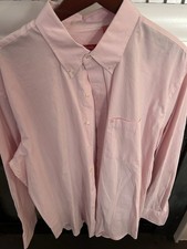 Camisa Izod Abotonada Hombre Talla XL Rosa Blanco Rayas Manga Larga