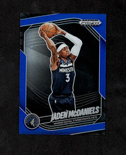 2024 Panini Prizm Black #223 Jaden McDaniels Blue #/199 Color Match TIMBERWOLVES