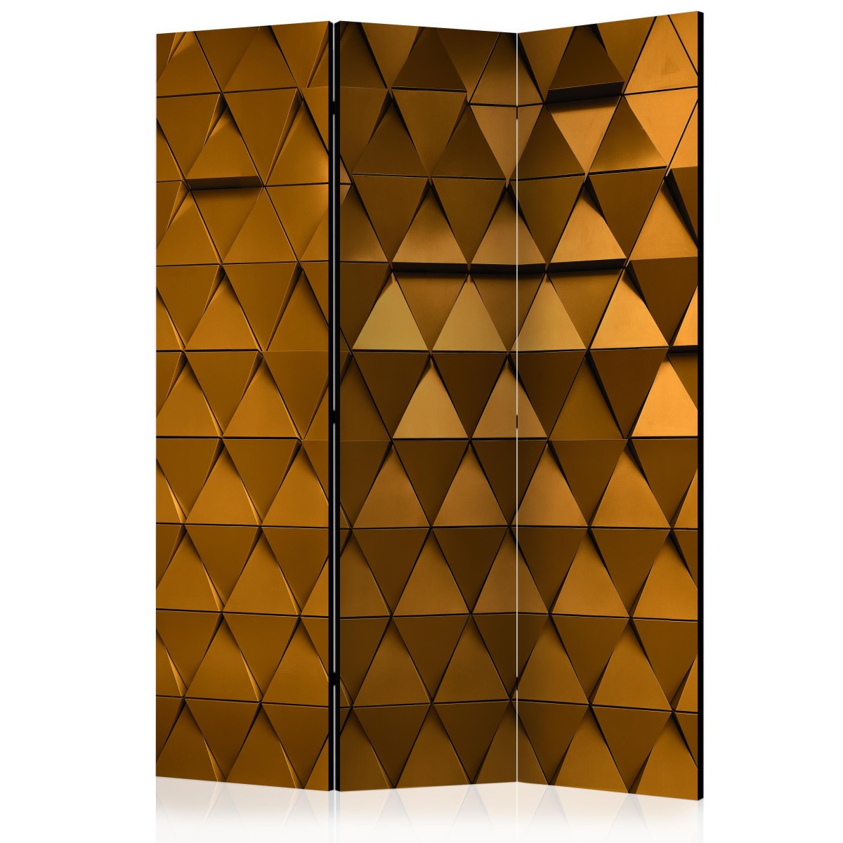Paravent 3 volets Golden Armour 135x172cm en toile imprimée dorée