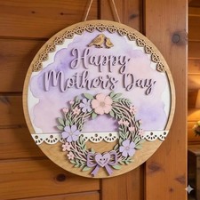 Happy Mothers Day Wall Sign with Rope