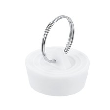 Rubber Sink Plug, Bathtub Drain Stopper Fit for 1-1/8" to 1-1/4", White
