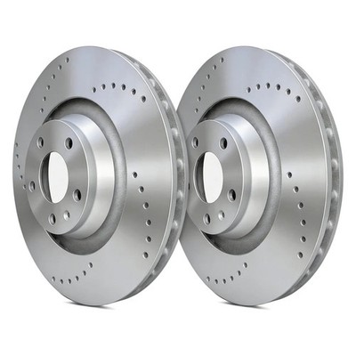 For Hyundai Equus 11-12 SP Performance Cross Drilled 1-Piece Rear Brake Rotors