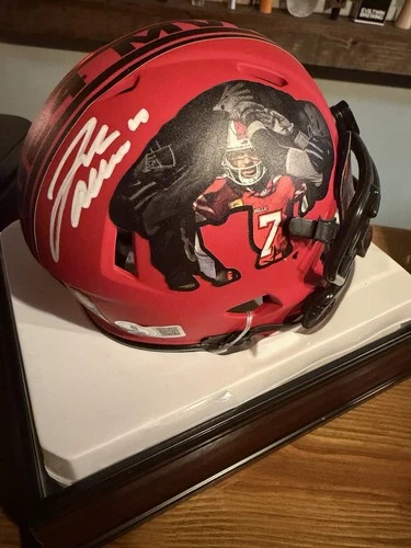Josh Allen Buffalo Bills Signed Riddell 2025 Rave Custom Mini Helmet BAS Beckett
