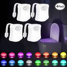 4 Pack Toilet Night Light with Motion Activ3 Sensor, 16 Colors LED Nightlights