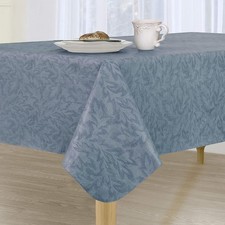 Everyday Luxuries Sonoma Damask Print, Flannel Backed Vinyl Tablecloth, Slate