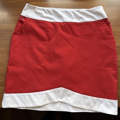 Alberto Damen Golfskort Größe 34 Wie Neu , Rot