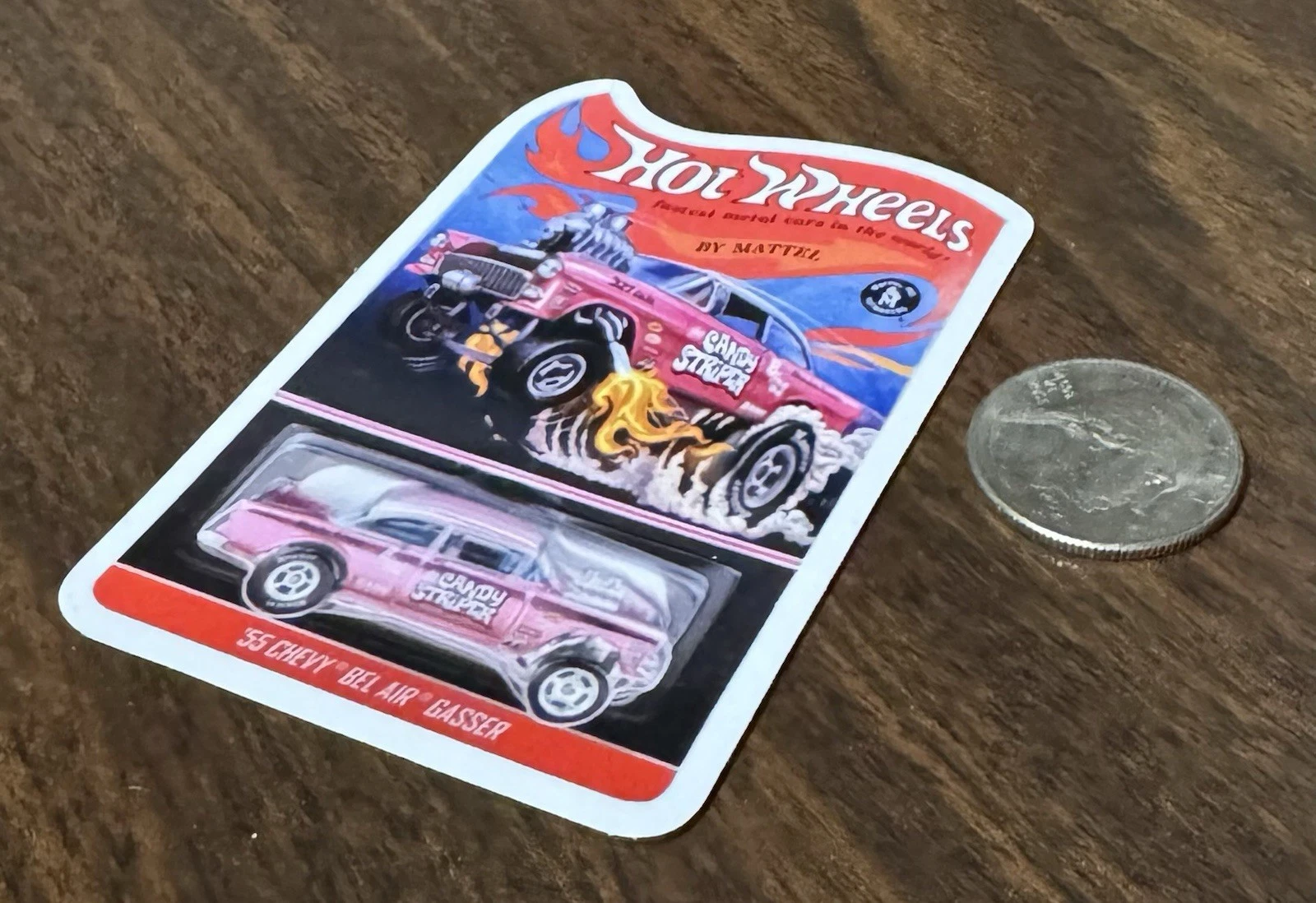 Hot Wheels 1955 Chevy Candy Striper Flat Magnet