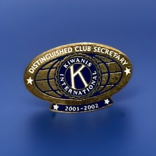 Kiwanis International Distinguished Club Secretary 2001-2002 Pin