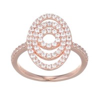 Cavill Silberring RoséVergoldet 0,70Ct Zirkon Oval Damen Echtschmuck