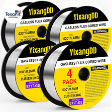 4 Packs 030 Flux Core Welding Wire, E71T-GS Gasless Mild Carbon Steel Mig Weldin
