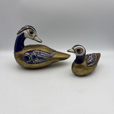 Vintage Mexican Tonala Brass & Ceramic Ducks ...