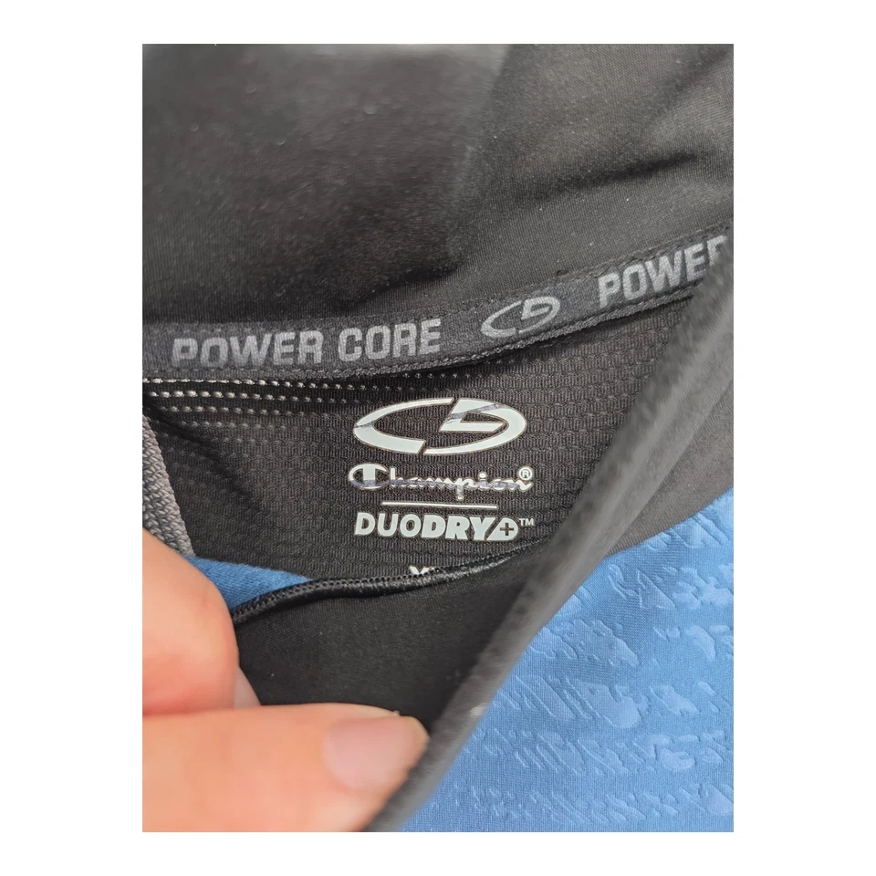 Camisa Champion C9 DuoDry+ Power Core Azul Negra Manga Larga Cuello Simulado Para Hombre’s XL Foto 4 de 4