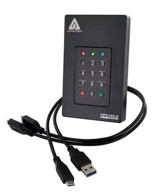Apricorn 5TB Aegis Fortress L3 FIPS Level 3 Validated USB 3.1 Hardware Encrypted