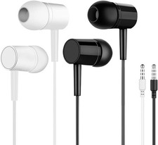 3.5mm in-Ear Headphones for Women and Men, 2-Pack Headphones with Mic, Noise ...