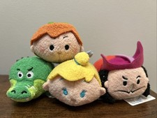 Disney Mini TSUM TSUM Peter Pan, Captain Hook, Tinkerbell, Croc Plush 3.5" Lot