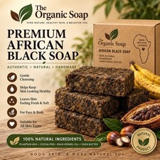 Raw African Black Soap 4 Oz 100 Pure Natural Organic Body Face Soap