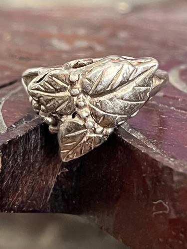 Silverious Berry Rings Vintage Black Hills Sterling Silver Leaf Berries Ring Size 7,4g Signed ...