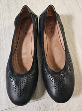 Vionic Women Shoes Robyn Perforated Leather Ballet Flat Black 9M