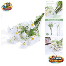 Set of 6 Realistic White Daisy Flowers - 21  for Indoor  Outdoor Decoration