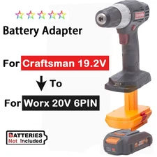 Adapter For WORX 20V 6PIN Lithium Battery to For Craftsman 19.2V Power Tools